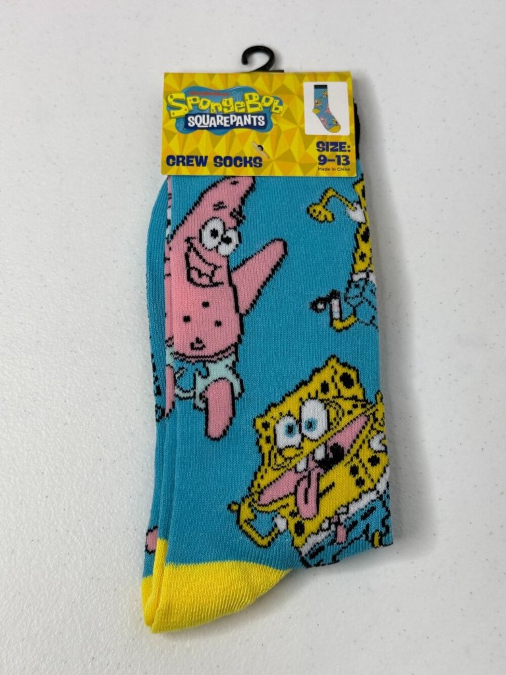 SpongeBob SquarePants Patrick Crew Socks 9-13 Y2K Cartoon New